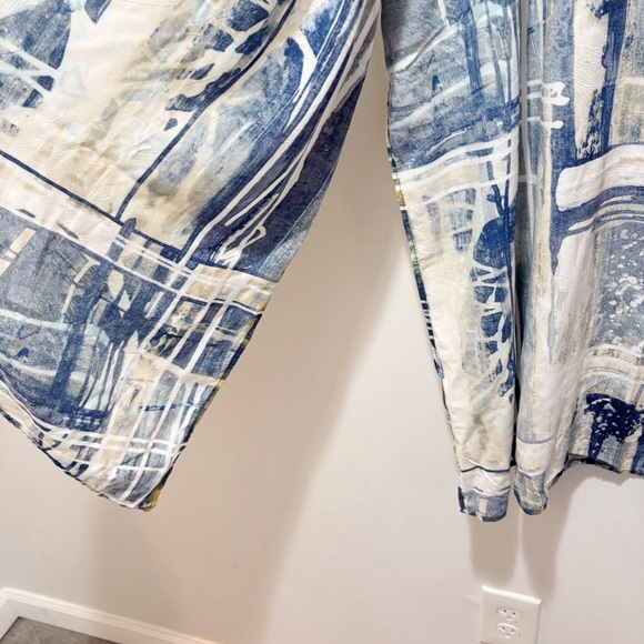 Jams World 60 Year Anniversary Kimono Jacket One Size Blue Abstract Art Hawaiian - Picture 7 of 14